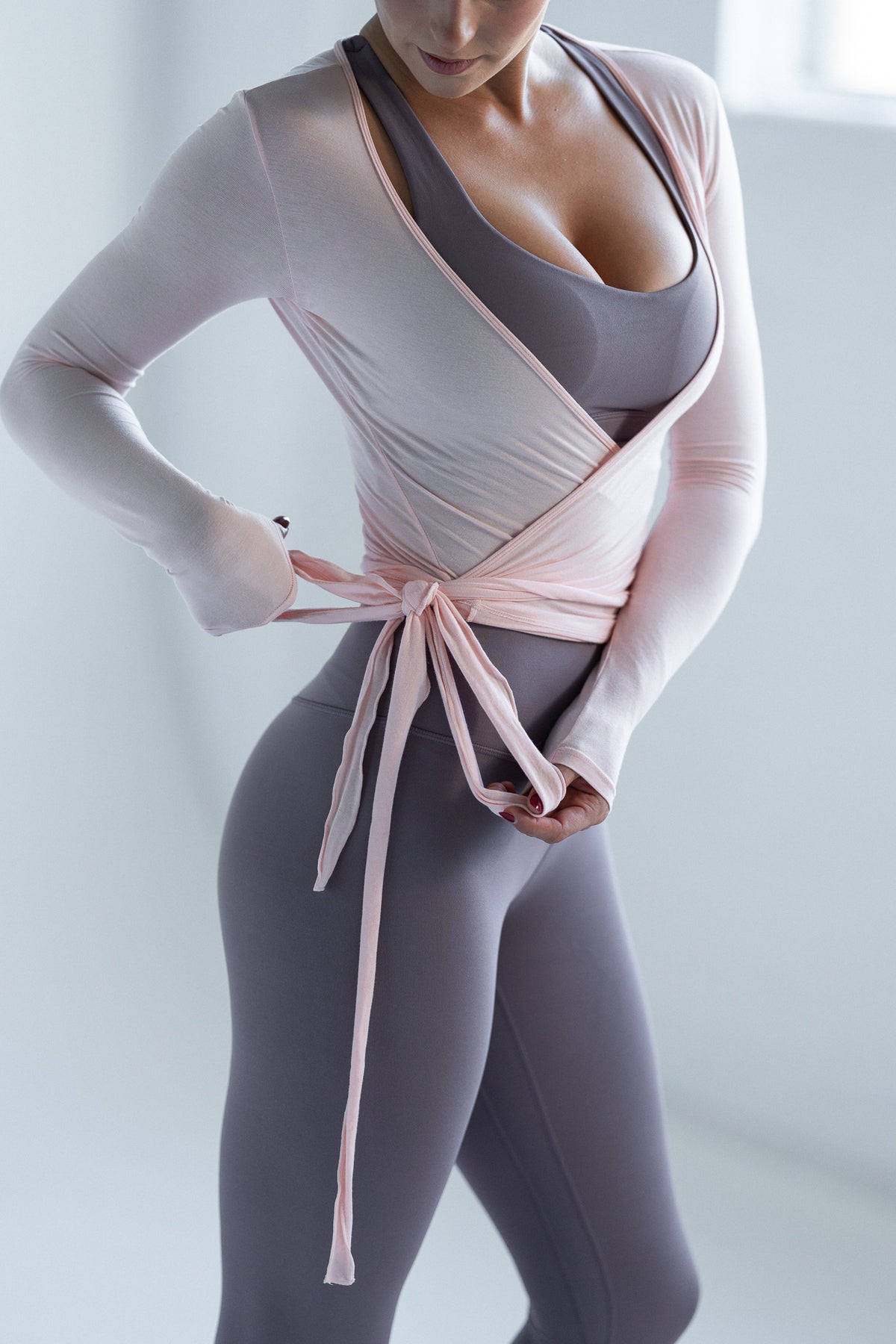 Ballet Wrap Top in Pink