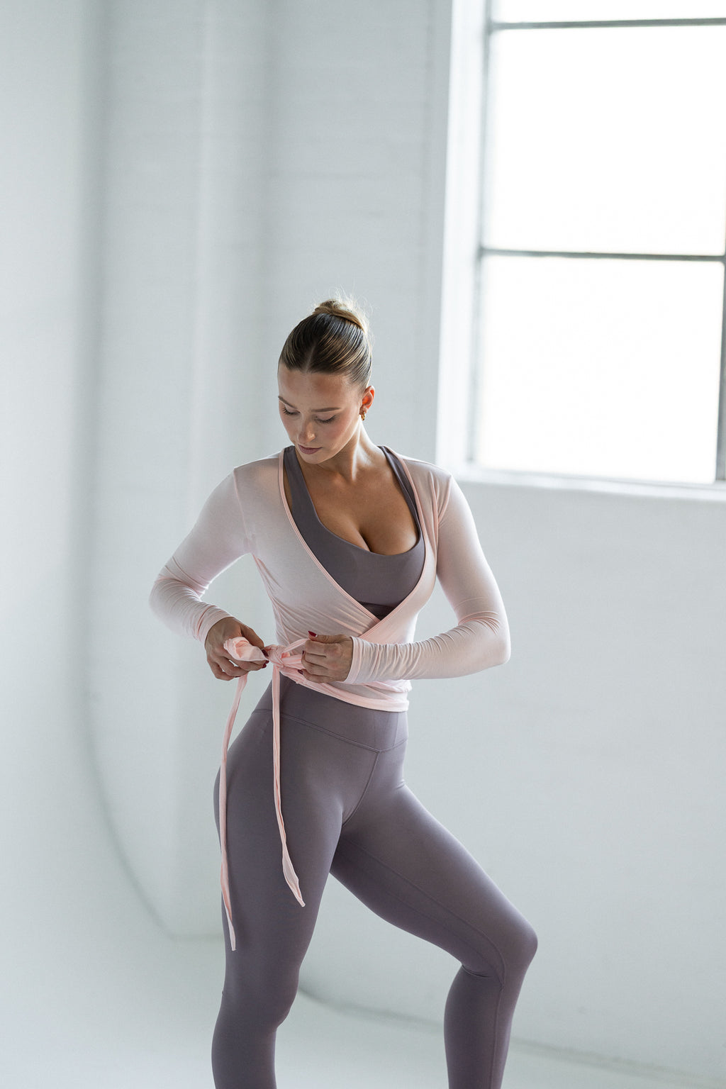 Ballet Wrap Top in Pink